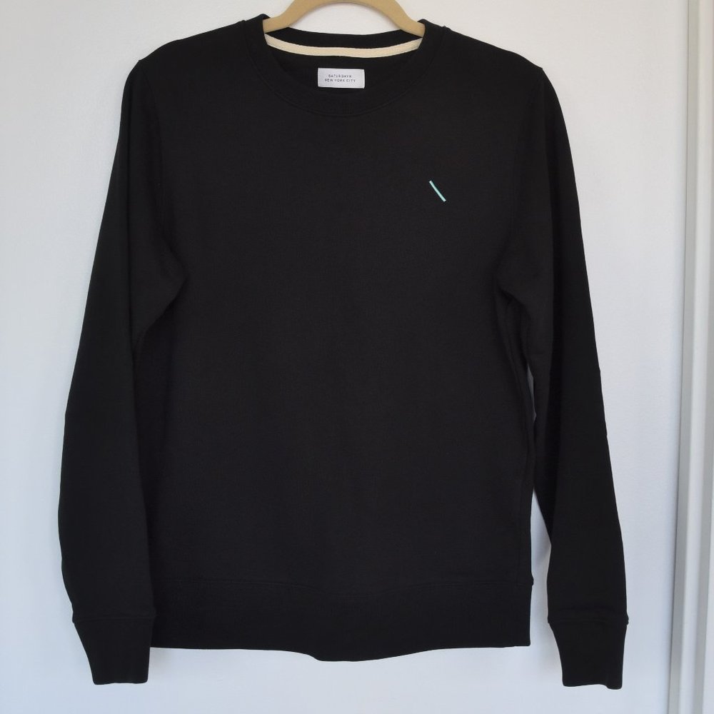 Saturdays NYC Slash Logo Black Crewneck Sweater